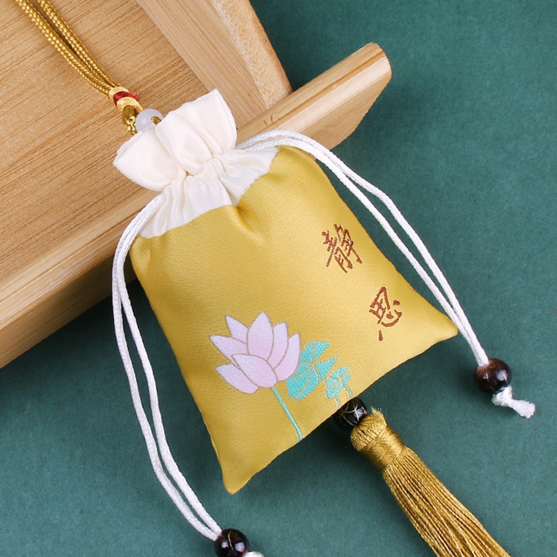 Bolsita bolsita bolsa vacía Dragon Boat Festival portátil repelente de mosquitos bolsa DIY azul y blanco bolsa de lino de algodón bolsa bolsita