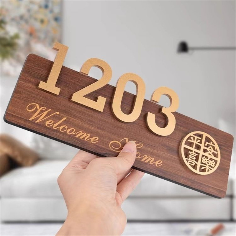 Chinese Style Popular Digital House Number Creative House Number Apartment Accommodation Sticker Hotel Entrance Magnetic Room Number Plate