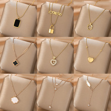 Titanium Steel Pendant Necklace with Shell Fashion Necklace