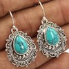 Blue stone inlay, earrings, wish, European style