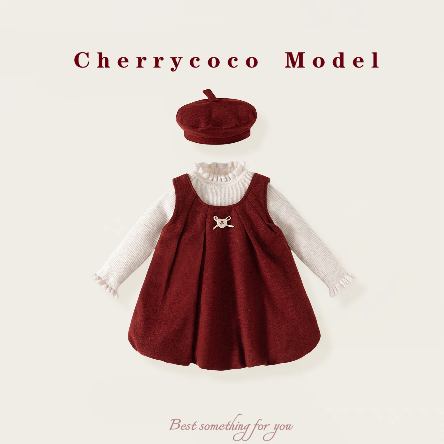 CHERRYCOCO女童连衣裙秋冬装2025新款洋气儿童公主裙加绒裙子冬季