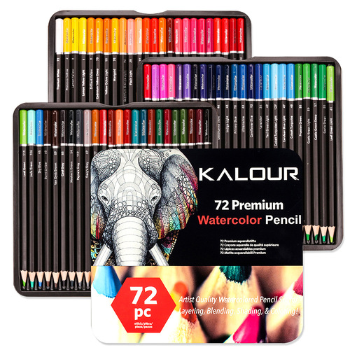 Factory direct sales 72 colored pencil tin box set for coloring and filling color lead hand-painted graffiti 72 water-soluble color pencils