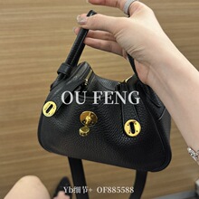 H家手工蜡线琳迪包mini lindy真皮女包19/26TC牛皮单肩斜挎医生包