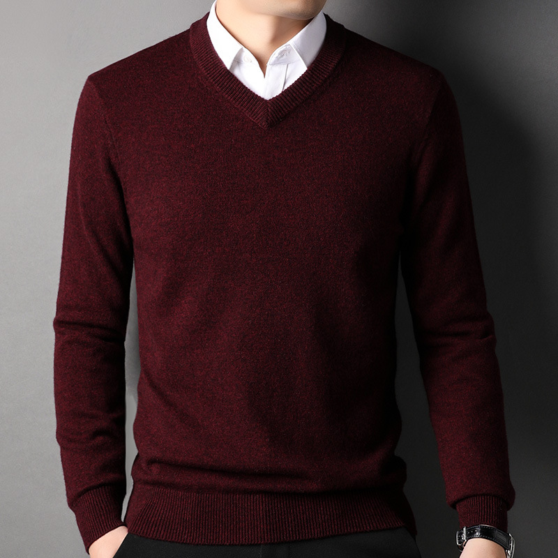 V -neck deep red