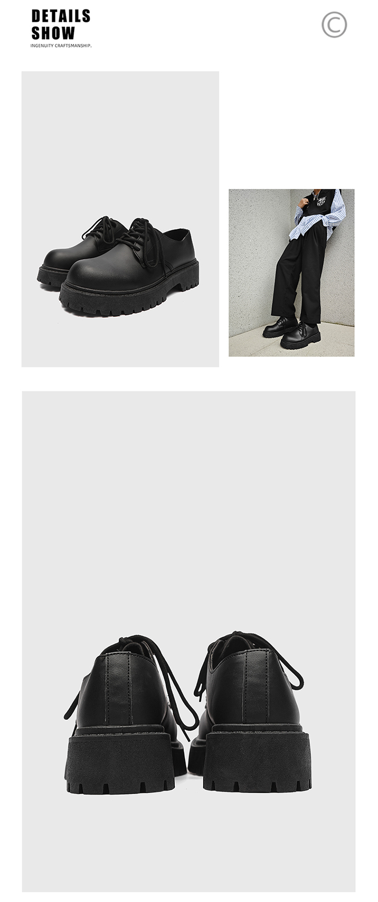 Chaussures d'été en cuir ShoeVault pour hommes, derbies décontractées à gros orteil, costume style Hong Kong, coiffeur pour jeunes, style britannique pour pieds larges._voghion.com