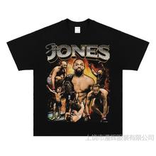 骨头Jones琼斯短袖T恤UFC人像印花上衣格斗hiphop复古小领口