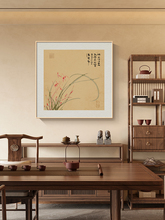 花卉宋代美学茶室挂画氛围感兰花水墨画禅意书房客厅背景墙装饰画