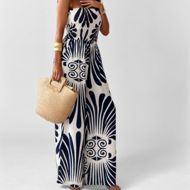 Women's Spring Temperament Is Elegant And Trendy, One-Shoulder Bandeau Waist Jumpsuit_ecoleips.com