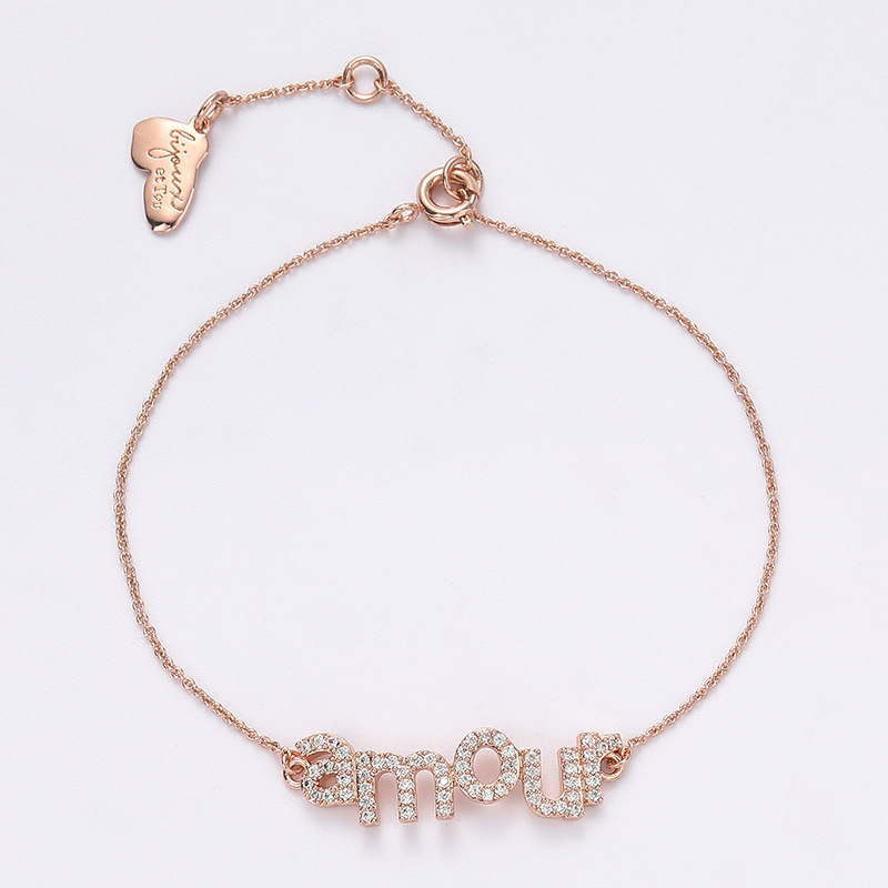 Original Design Letter Copper Plating Zircon Bracelets 1 Piece