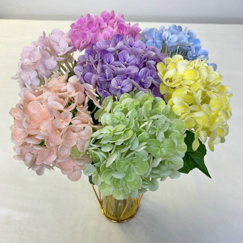 手触り婉曲約72枚のアジサイの家庭装飾花芸結婚祝いに偽花の手触りソフトゴムを配置してアジサイの花をシミュレーションした|undefined