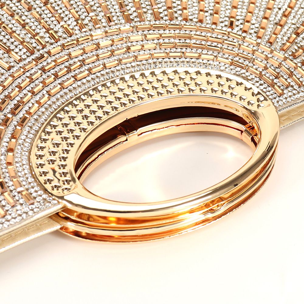 Evening Handbag Shiny Rhinestone Striped Clutch For Weddings_voghion.com