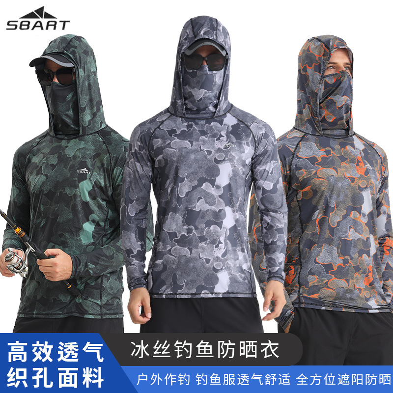 SBART Men's Fishing Clothing Summer Breathable Fishing Sun Protection Clothing Sea Fishing Luya plus size Fishing Sun Protection Clothing in stock