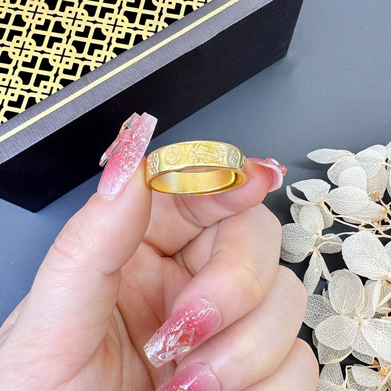 Vietnam Sha Jin Ji Yan Lotus cobre gato lindo anillo Yiwu accesorios fabricantes directamente para joyas de estilo chino