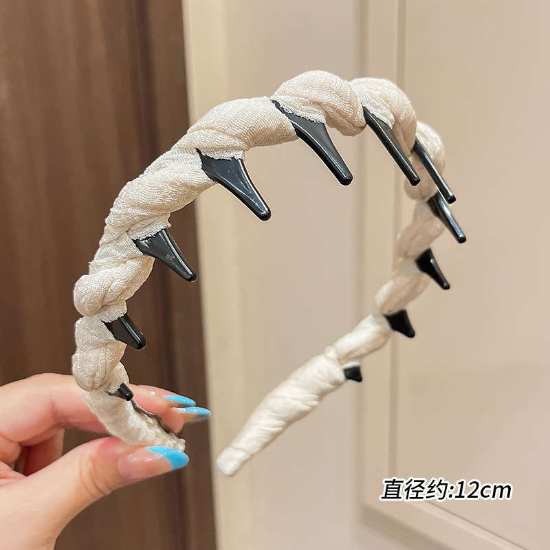 法式复古针织宽边发箍女高级感发卡小香风高颅顶压发头箍洗脸发捆|undefined