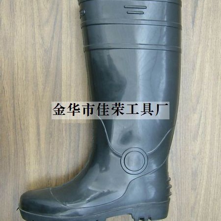 供应全新PVC劳保安全防水雨鞋 709全黑安全雨鞋 可多款供选