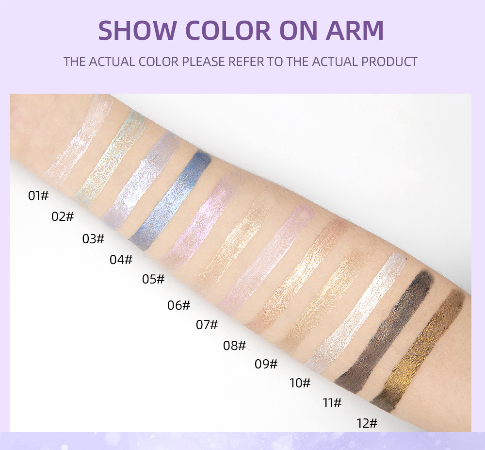 QIBEST Diamond Eyeshadow Liquid Sparkling Pearl High Gloss Super Shiny Matte Finishing Eyeshadow Liquid Set Cross-border undefined