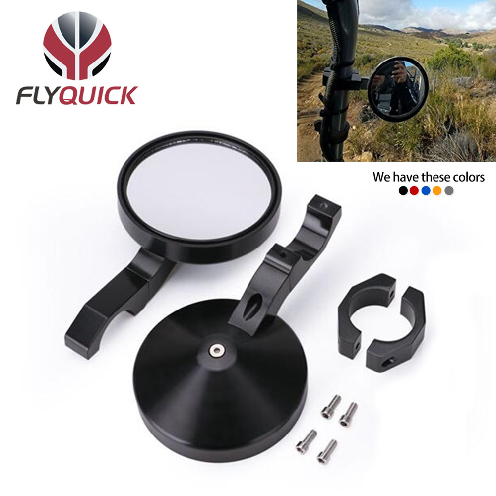 Flyquick transfronteriza Venta caliente ATV todo terreno vehículo negro UTV ronda CNC espejo retrovisor 1,75/2 inglés