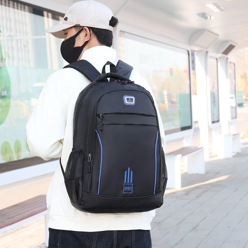Backpack with large capacity and high-end feel, men's high-end feel, large capacity USB charging computer bag, student schoolbag undefined