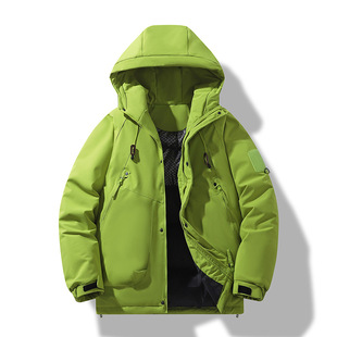 2024 Graphene Charge Men's and Women's Down Cotton Clothes Fashion Brand Couple's Hooded Cotton-padded jacket Windproof and Waterproof Mountaineering Suit