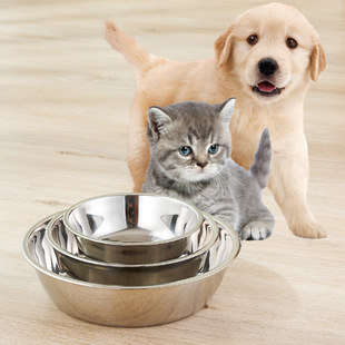 Dog bowl wholesale stainless steel dog bowl Small Cat Bowl Pet Bowl liner drinking water bowl double bowl rice bowl cat Rice Bowl