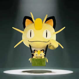 跨境新品meowth balloon plush 猫咪热气球公仔毛绒玩偶