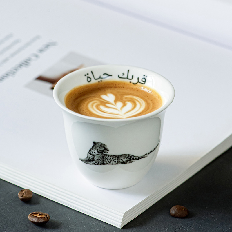 Cross-Border In-Stock 70ml Set of 6 Sets of 12 Middle Eastern Small Tea Cups Kawa Leopard Arabic Ceramic Coffee Cup Set Cross-Border In-Stock 70ml Set of 6 Sets of 12 Middle Eastern Small Tea Cups Kawa Leopard Arabic Ceramic Coffee Cup Set