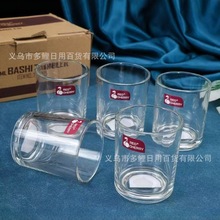 耐高温圆形玻璃杯 家用透明喝茶杯 果汁牛奶啤酒杯批发2元店货源