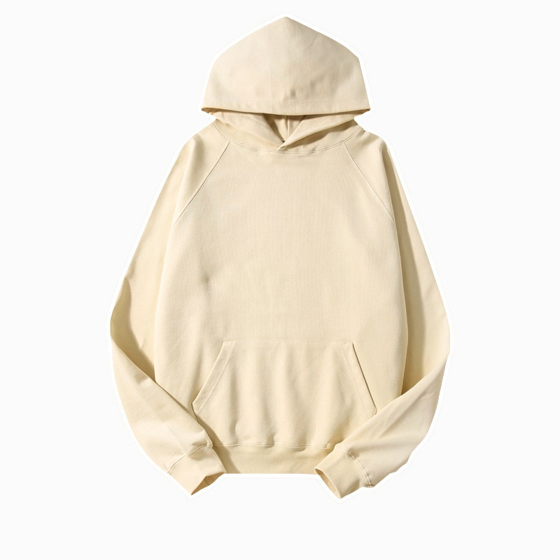 Transmisión en vivo 460g suéter con capucha pesado suéter de pareja color sólido suelto sudadera con capucha de marca de moda americana suéter de tendencia de gran tamaño