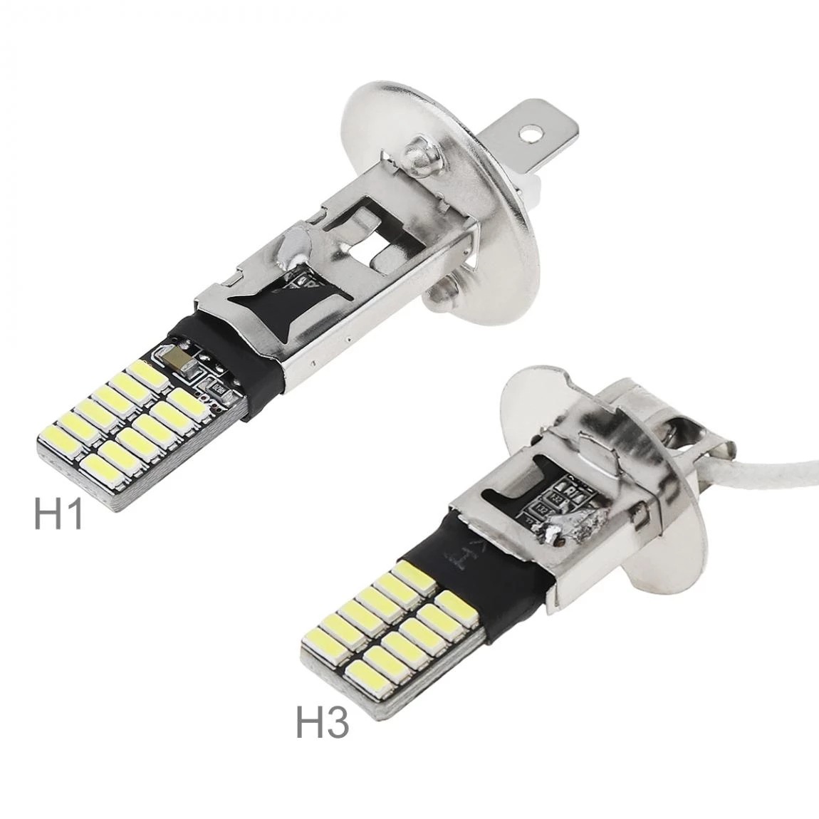 Auto resaltado decodificación lámpara de niebla H1 4014 24smd lámpara de niebla de automóvil 24 led bombilla de niebla frontal H3