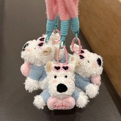 かわいいウエストハイランドぬいぐるみペンダントアクセサリー誕生日ギフトバッグペンダント漫画子犬ぬいぐるみキーホルダー