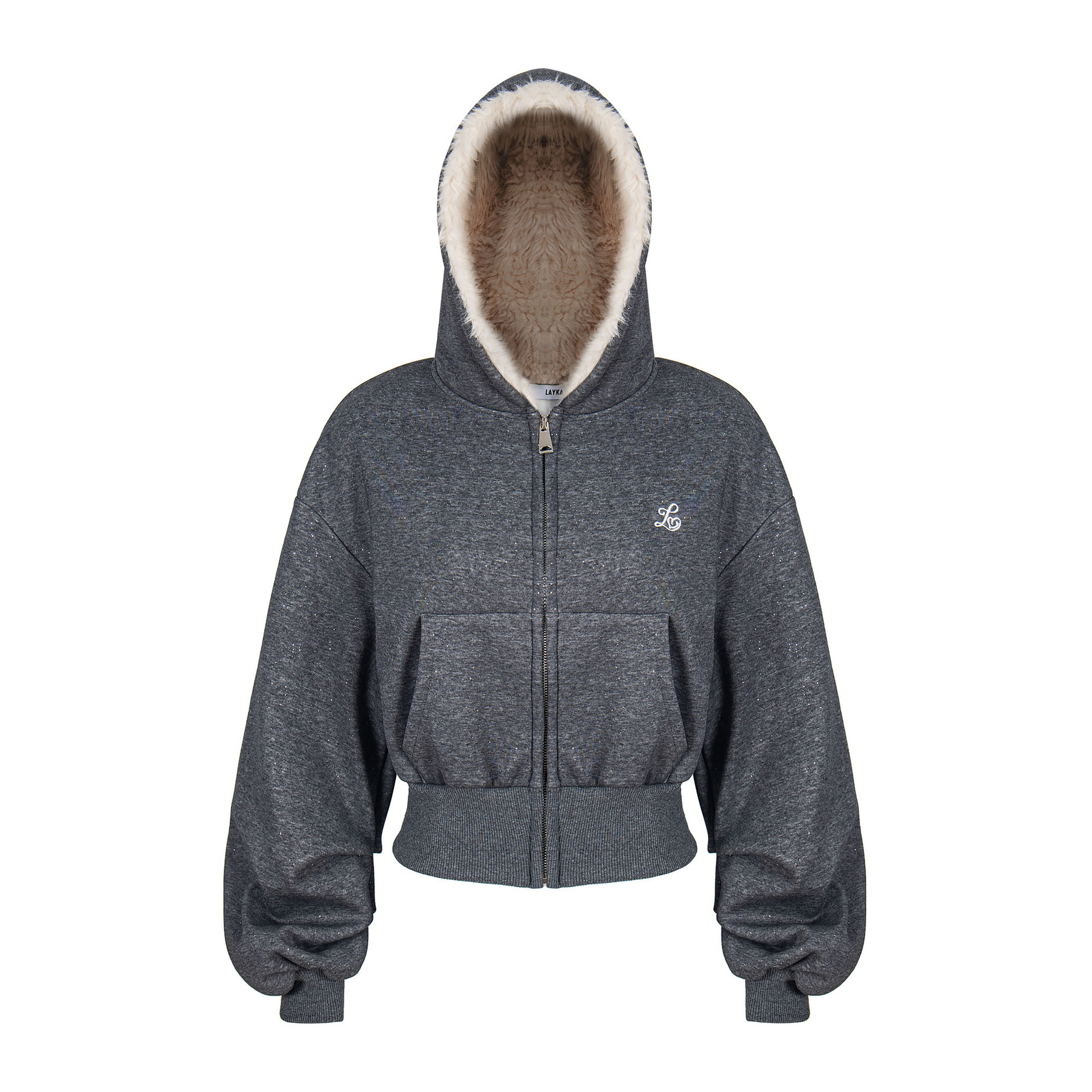 2025 New Autumn and Winter American Style Cashmere Hooded Waist Hot Girl Sweatshirt Women's Slim Warm Short Slim Jacket