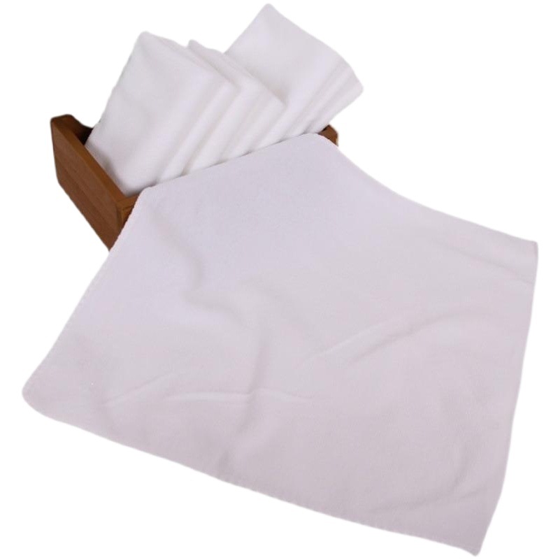 Factory Sales Wholesale Thickened White Towel Hotel Bath Bathroom Disposable White Towel Square Towel
