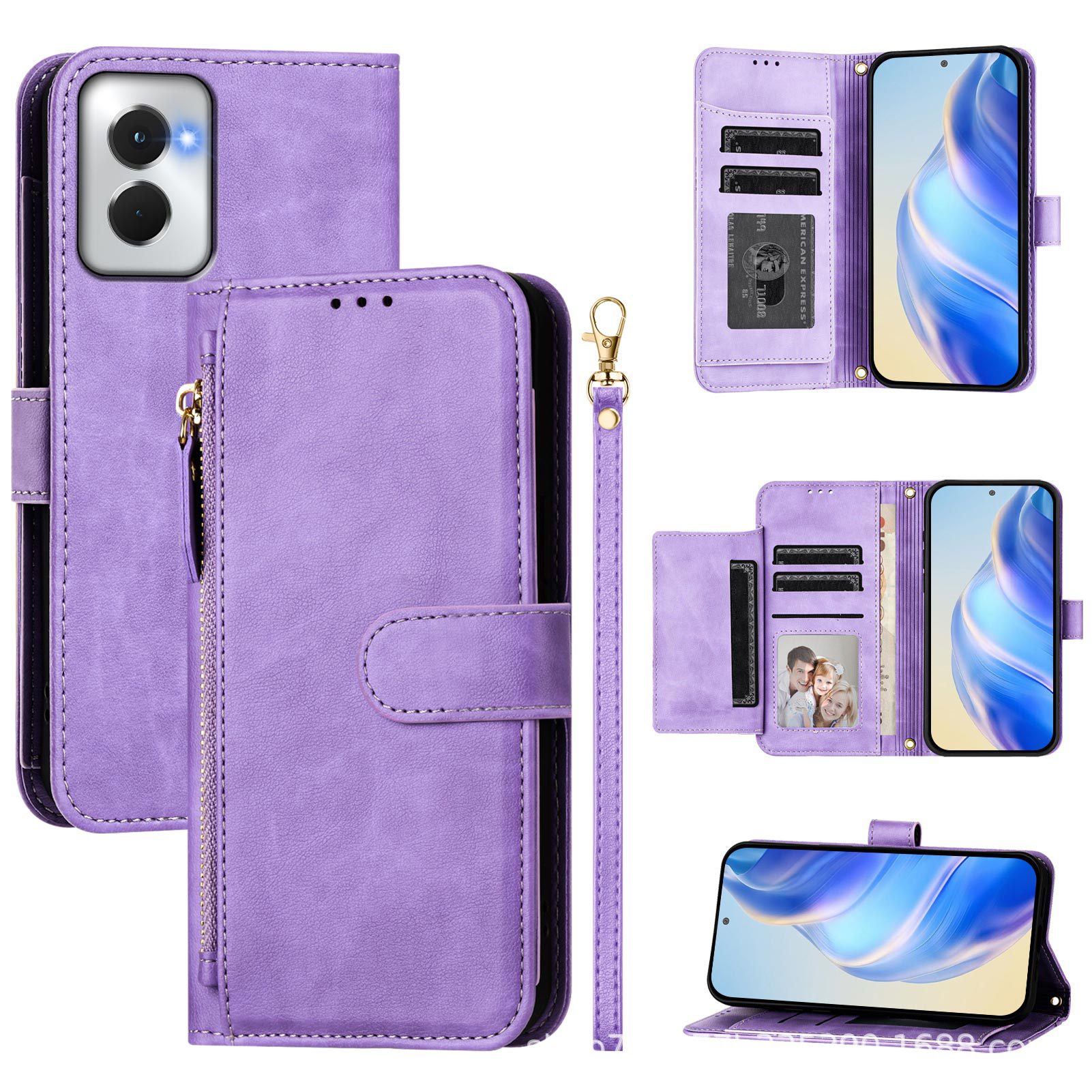 For Moto G power 5G 2024 mobile phone multi-function anti-drop fashion zipper card wallet mobile phone case