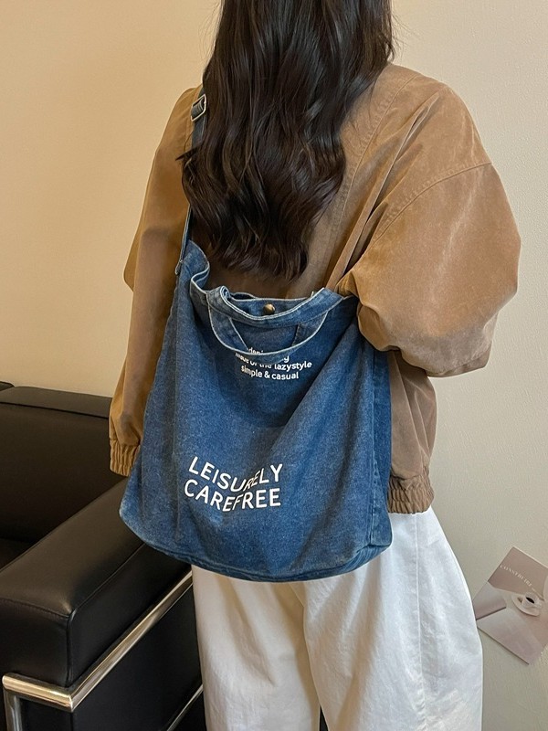 Nicho coreano jeans bolsos de mano para mujeres de gran capacidad de viaje diario versátil ocio de hombro mochila