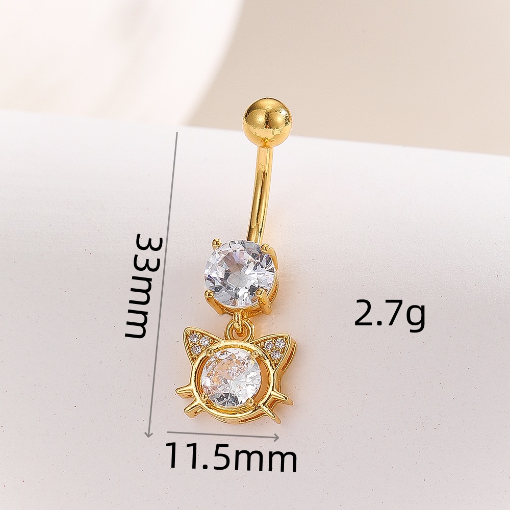 Best Seller Inverted Flower Diamond Navel Ring Body Piercing Jewelry for Women detail image 9