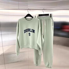 韩国东大门2025春秋新款圆领宽松卫衣运动套装女休闲长裤两件套潮