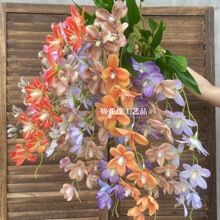垂吊风绢布苍兰仿真花 婚庆礼堂花排路引布景花材 家居装饰假花