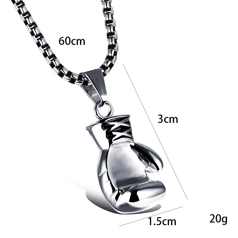 Estilo coreano simple moda dominante boxeo collar de los hombres moda hiphop colgante hombres y mujeres hip hop joyería
