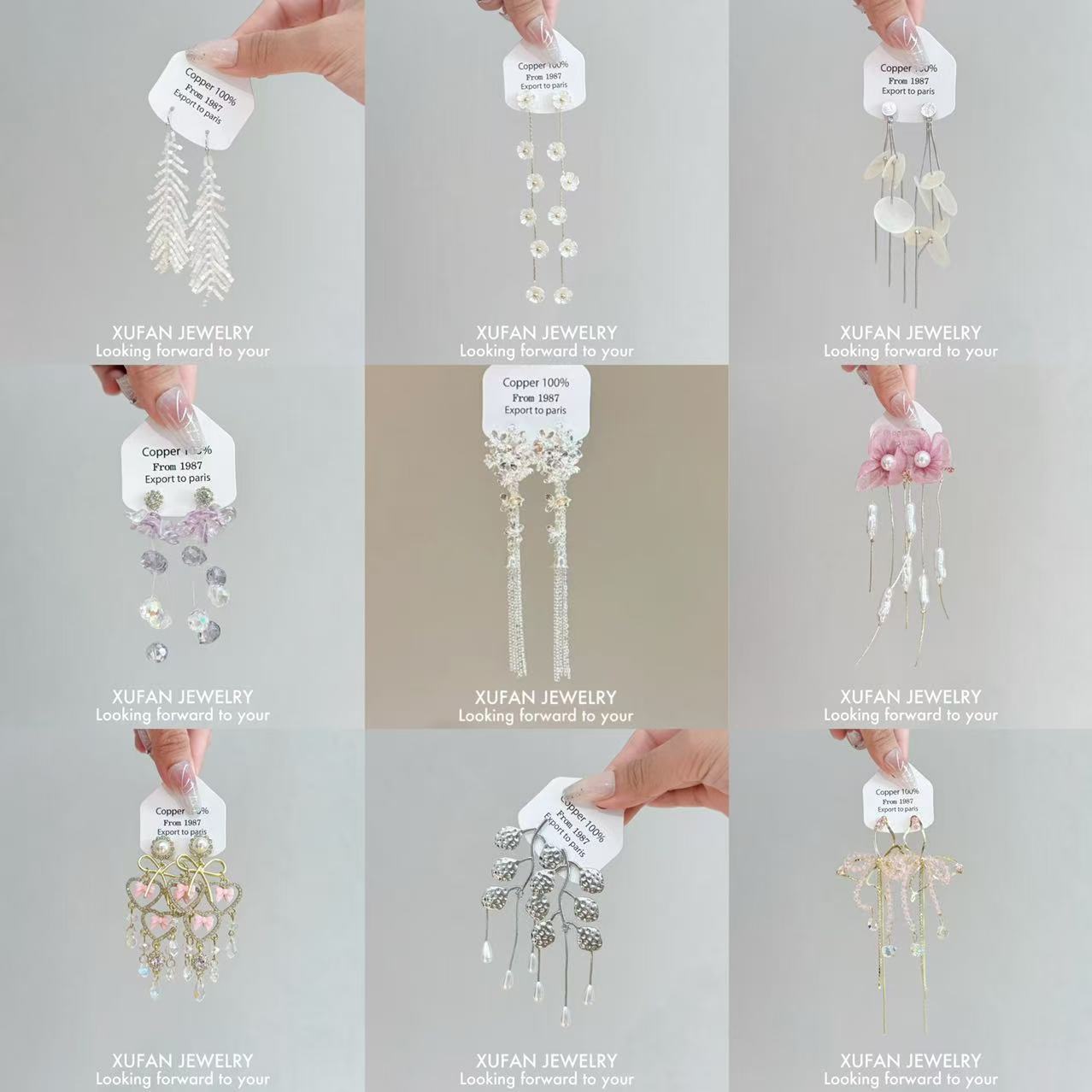 Elegant fashionable earrings pearl with tassels