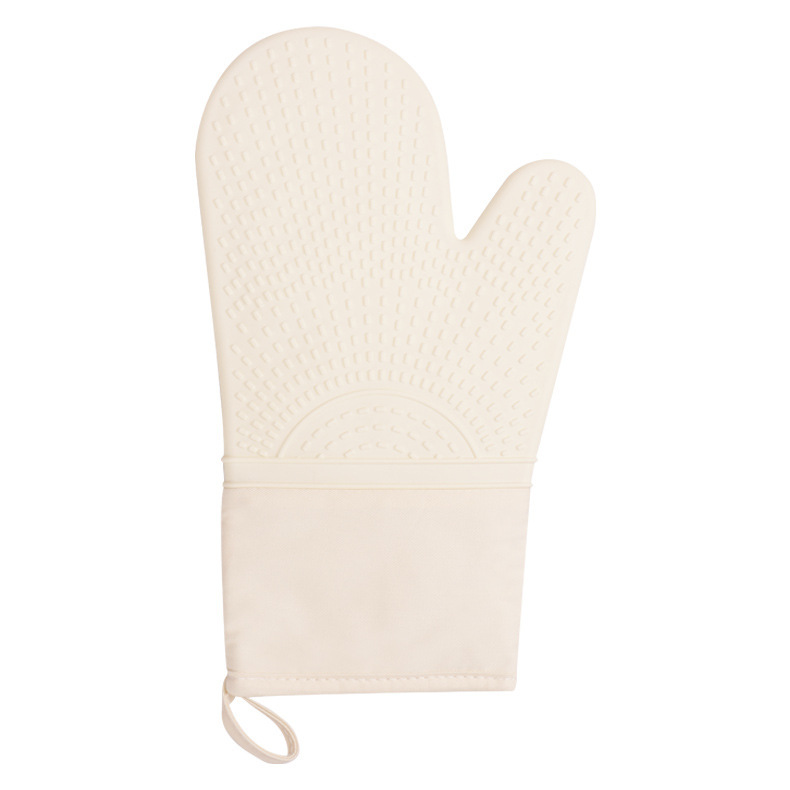 Guantes de Cinco Dedos Aislantes de Algodón y Silicona para Cocina y Horno