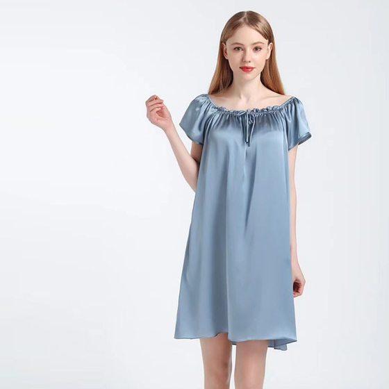 Summer Gift Silk Nightgown Loose plus size Women's dress 100 Silk Pajamas Home Clothes Practical Gift Giving