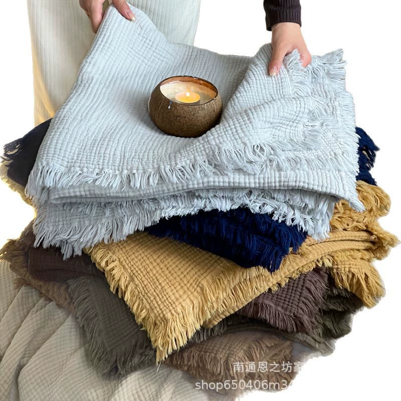 Трансграничные специально для утолщения четырехслойные марлевые одеяла с кисточками