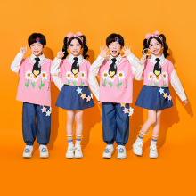 儿童演出服小学生运动会学院风啦啦操花朵表演服装幼儿园班服秋季