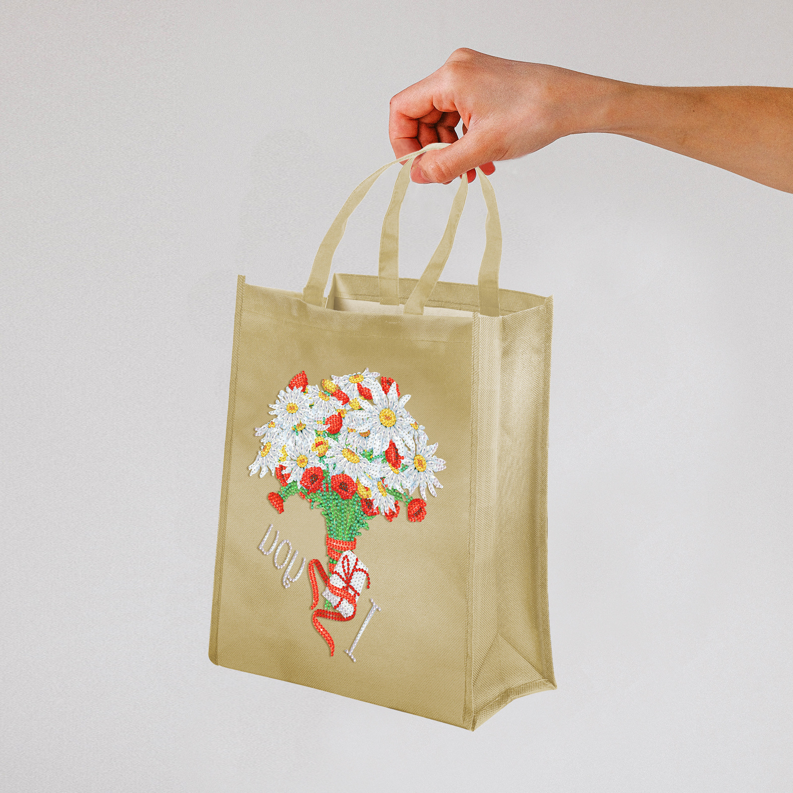 Diamante pintura periférica transferencia de calor bricolaje bolsa de protección del medio ambiente diamante punteado a mano punto de cruz bolsa de tela Oxford se puede distribuir