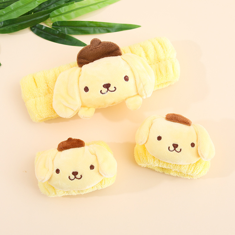 Otoño y invierno nuevo super lindos dibujos animados animal correa de cabello conjunto de correa de muñeca a prueba de humedad presión protector de cabello de muñeca lavado de la cara accesorios de cabello al por mayor
