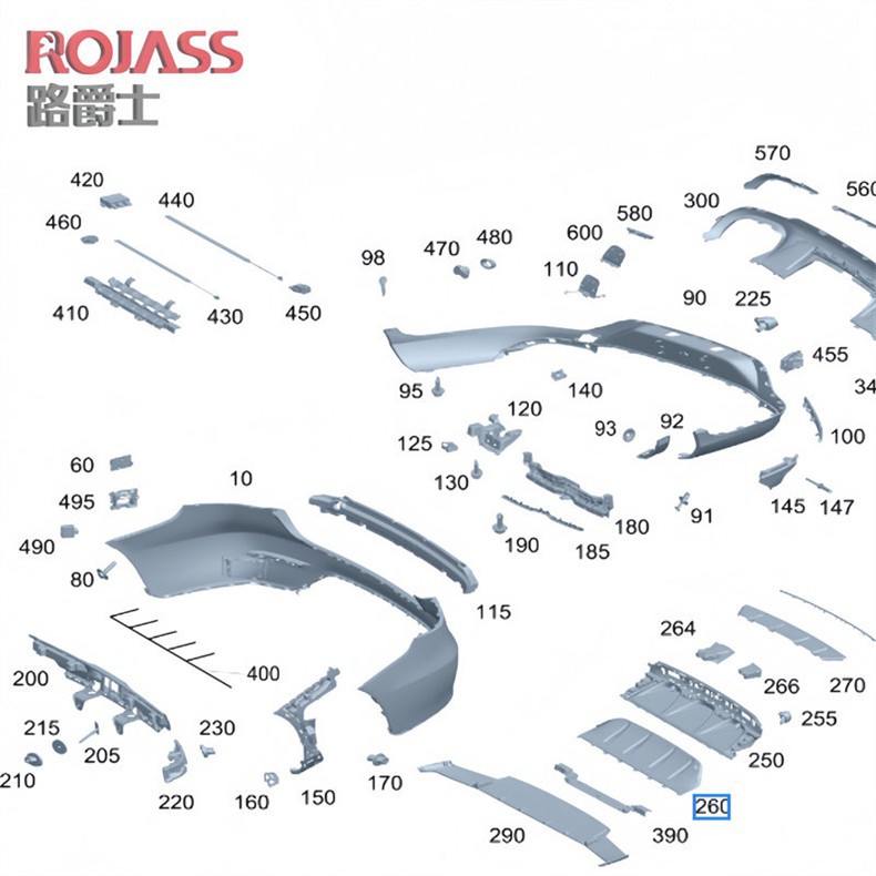 Suitable for Mercedes-Benz Glc Rear Bumper Lower Guard Plate Glc260 Trim Panel Glc300 Spoiler W253 Rear Lip Chin