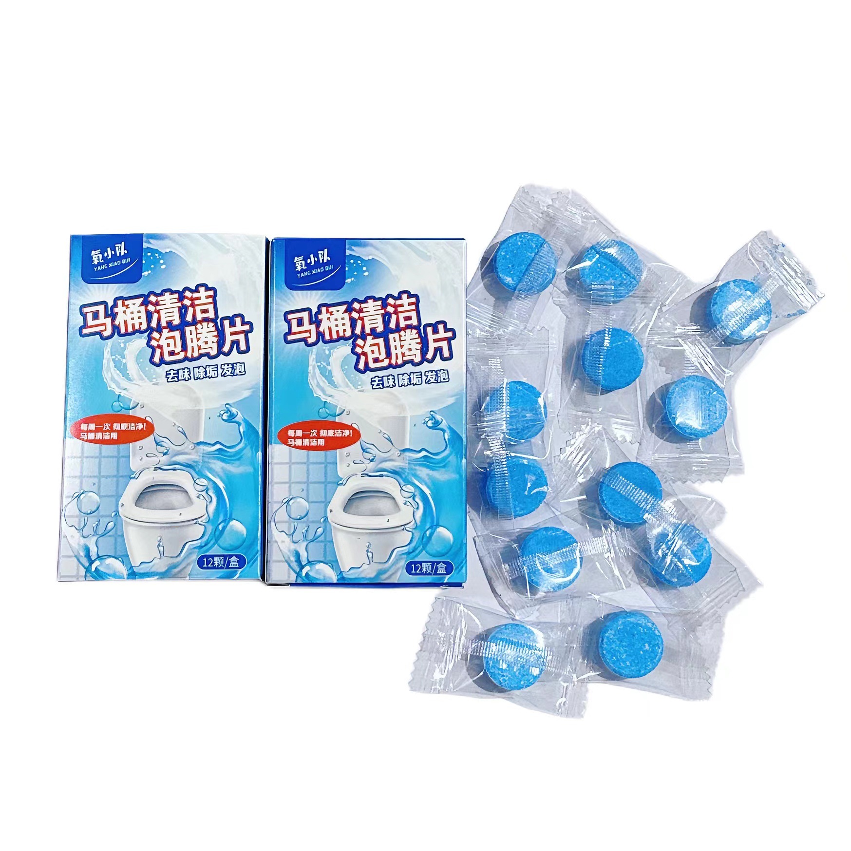 Odor Eliminating and Stain Removing Toilet Cleaner, Magic Barrel Bubble Tablets, Powerful Descaler