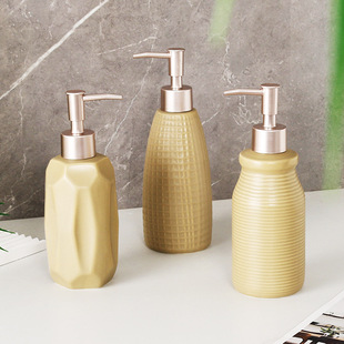 Ceramic emulsion bottled hotel bathroom products shampoo shower gel press bottle manufacturers wholesale foreign trade