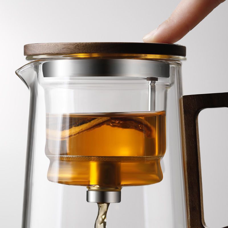 tetera de alta sensación china de alto silicio de vidrio de silicio separador de té de agua de una sola taza de evaporación de silicio taza de separación