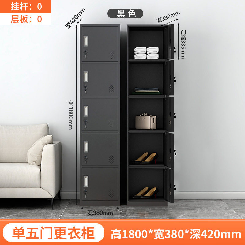 Cinco puertas individuales negras